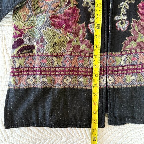 Anii by Natural Floral Tapestry Whimsigoth Open Front Long Cardigan Size S - Picture 16 of 16